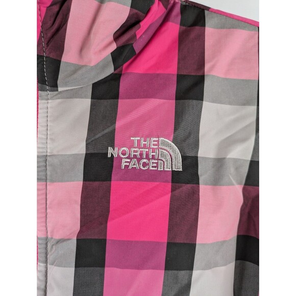 The North Face Girls Large 14/16  Puffer Jacket Reversible Down Pink Plaid - Picture 4 of 16